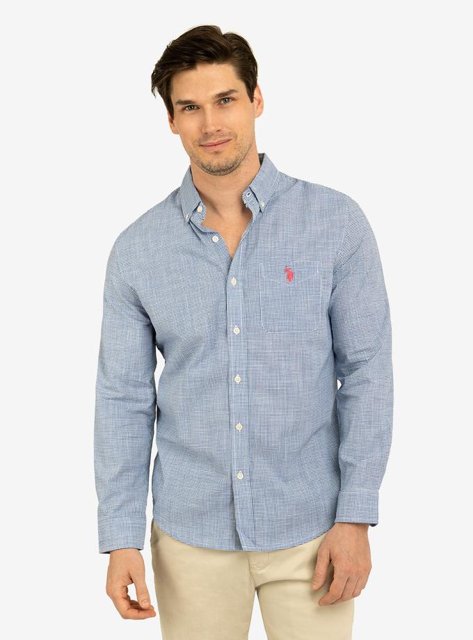 USPA GINGHAM SLUB POPLIN LONG SLEEVE SHIRT Same Day Delivery