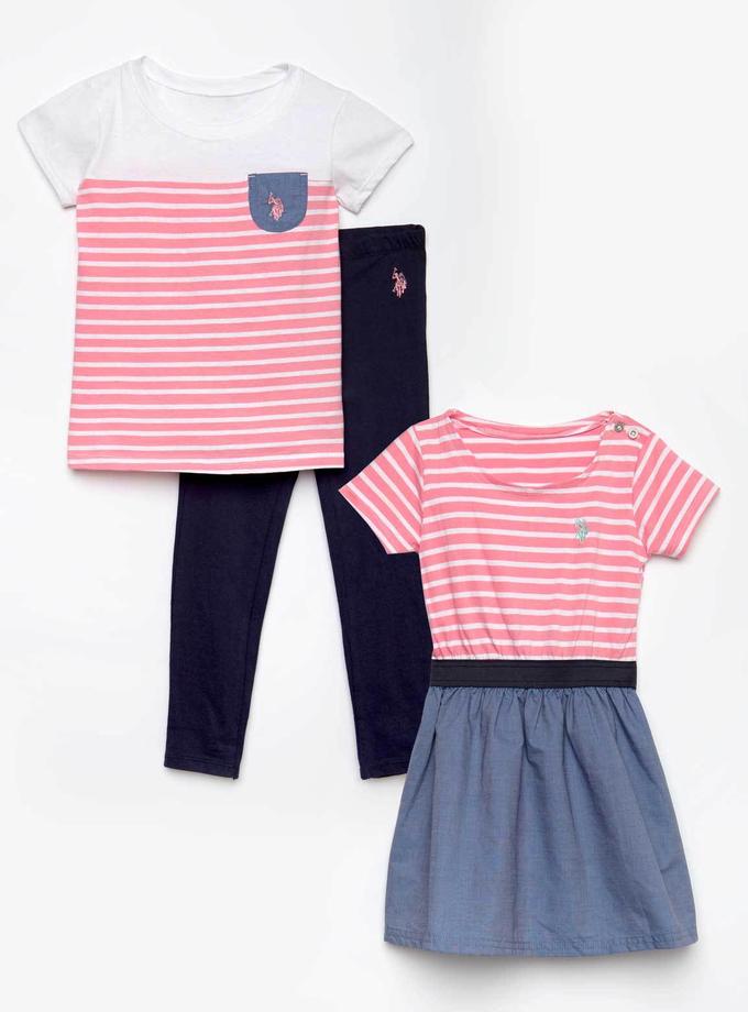 USPA GIRLS 3 PIECE SET - DRESS, TEE & LEGGINGS Best Price