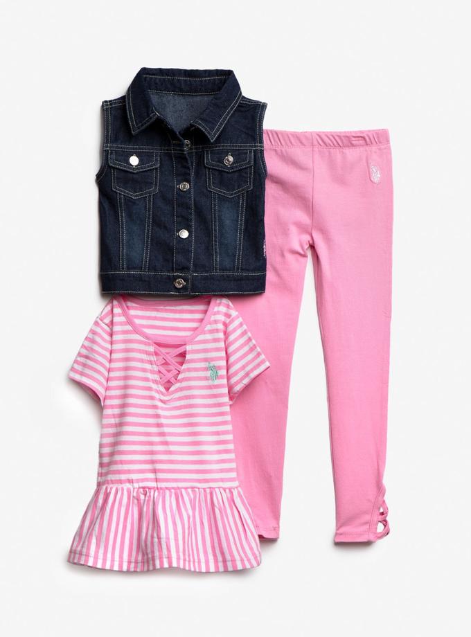 USPA GIRLS 3 PIECE SET: VEST, TEE & LEGGINGS Best Buy