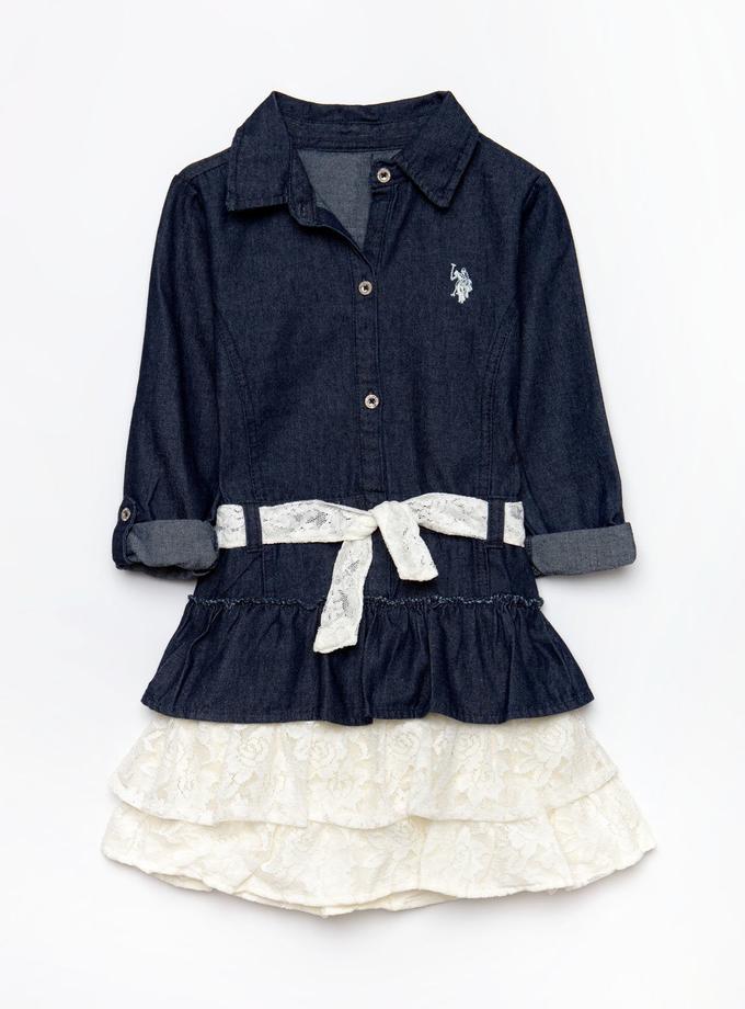 USPA GIRLS LACE & DENIM DRESS For Sale