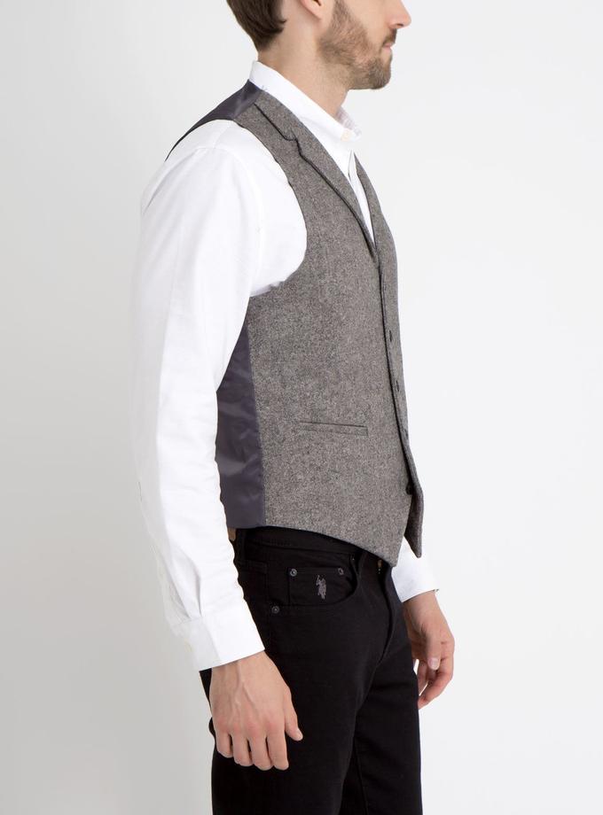 USPA GREY WOOL SUIT VEST Same Day Delivery