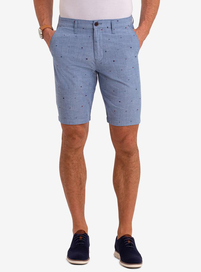 USPA HARTFORD BELTED PRINT CHAMBRAY SHORTS Free shipping