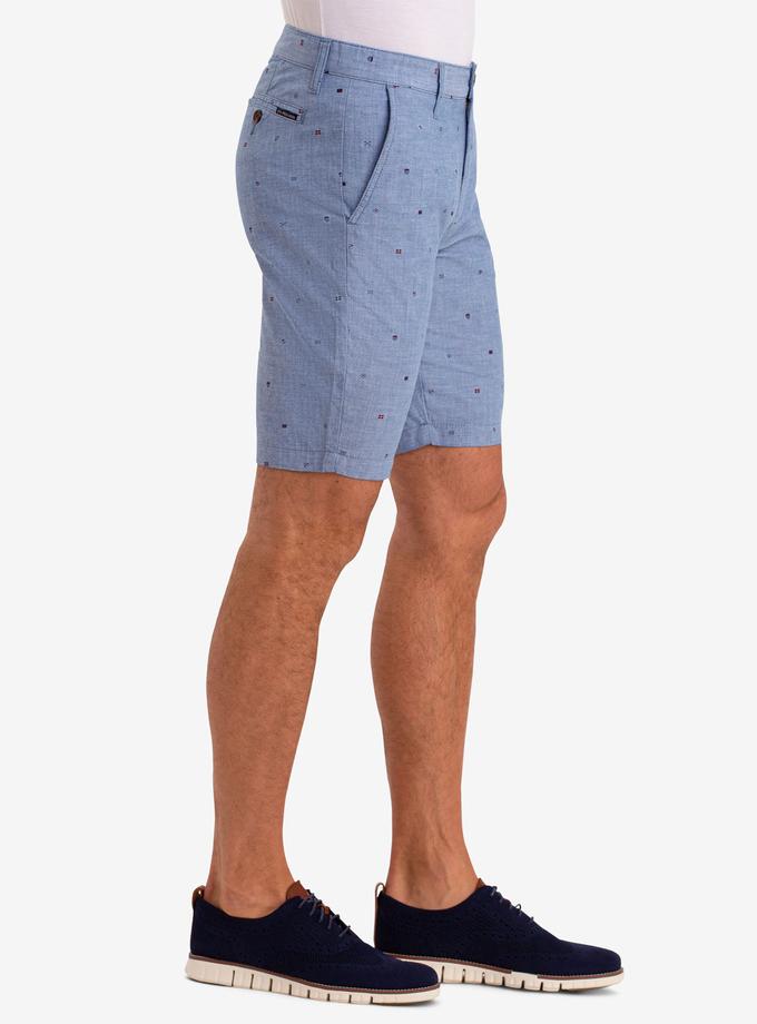 USPA HARTFORD BELTED PRINT CHAMBRAY SHORTS Free shipping