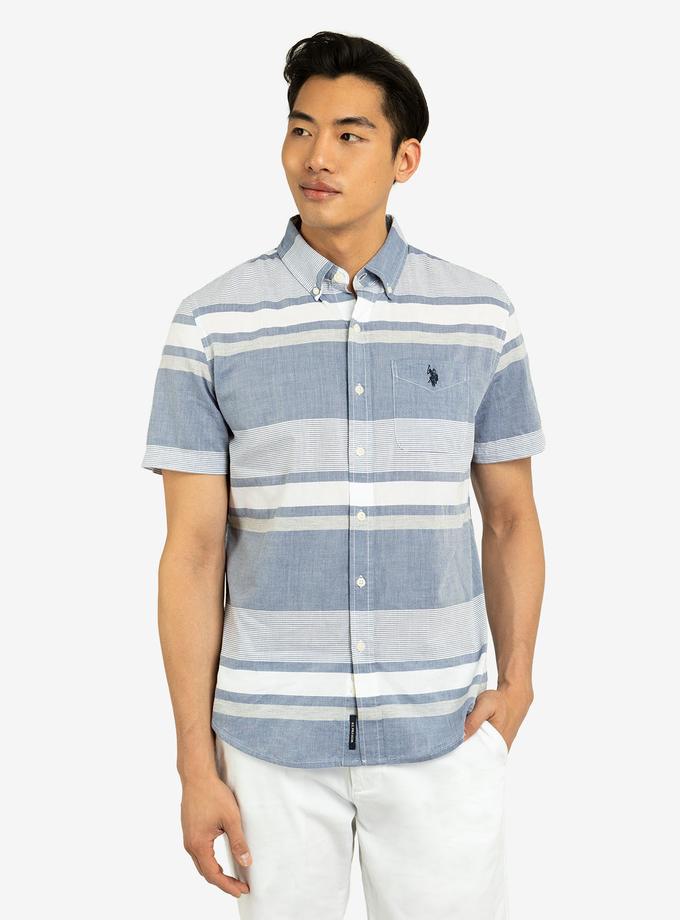 USPA HEATHER MADRAS SHORT SLEEVE WOVEN SHIRT Best Seller