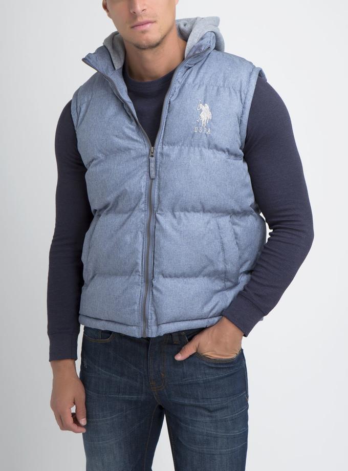 USPA HEATHER VEST WITH FLEECE HOOD High Quality