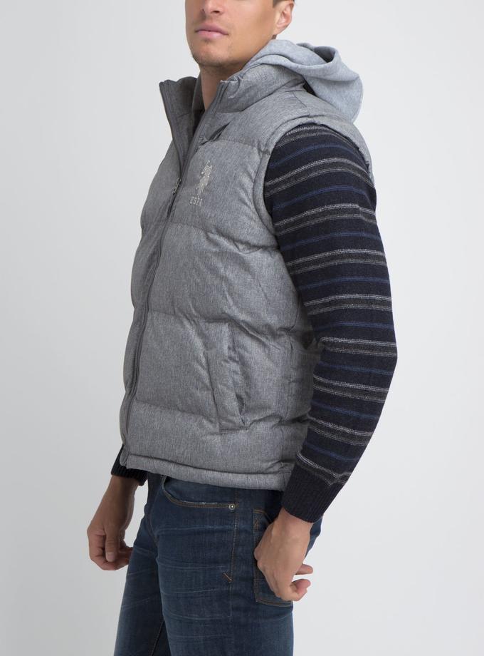 USPA HEATHER VEST WITH FLEECE HOOD High Quality