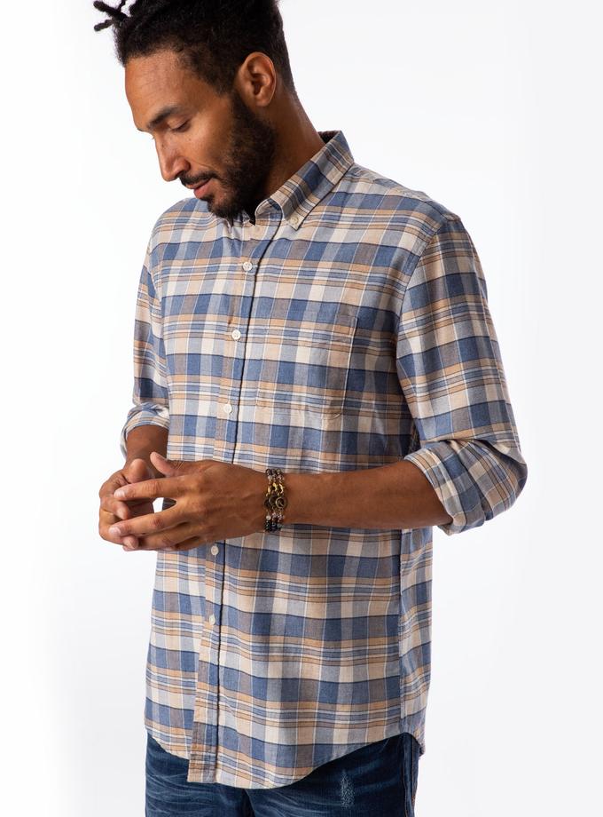 USPA HEATHERED CANVAS PLAID SHIRT Same Day Delivery