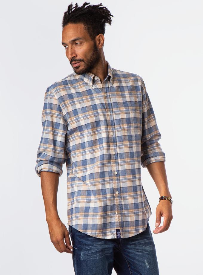 USPA HEATHERED CANVAS PLAID SHIRT Same Day Delivery