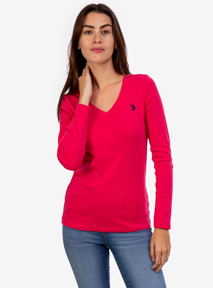 USPA HEATHERED LONG SLEEVE V-NECK T-SHIRT New Arrival