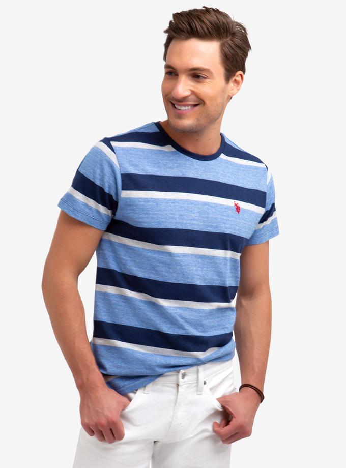 USPA HEATHERED STRIPED T-SHIRT High Quality