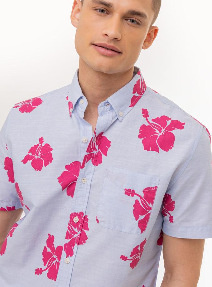 USPA HIBISCUS SHORT SLEEVE WOVEN SHIRT WITH POCKET Best Buy