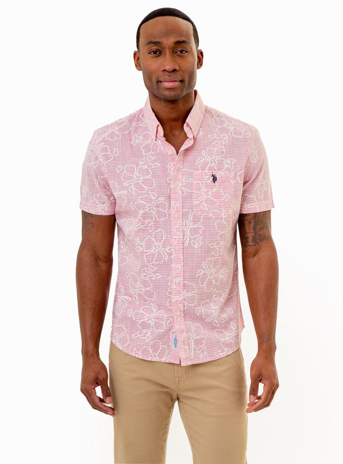 USPA HIBISCUS SLUB POPLIN SHIRT WITH POCKET Same Day Delivery