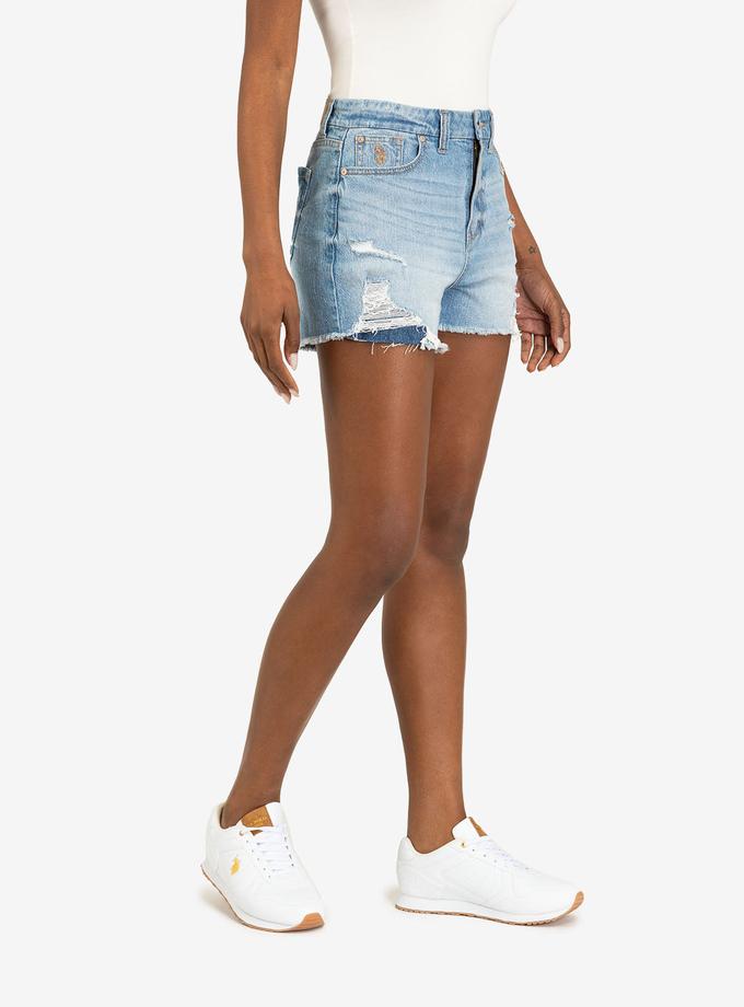 USPA HIGH RISE CURVY SHORTS WITH RAW HEM Free shipping