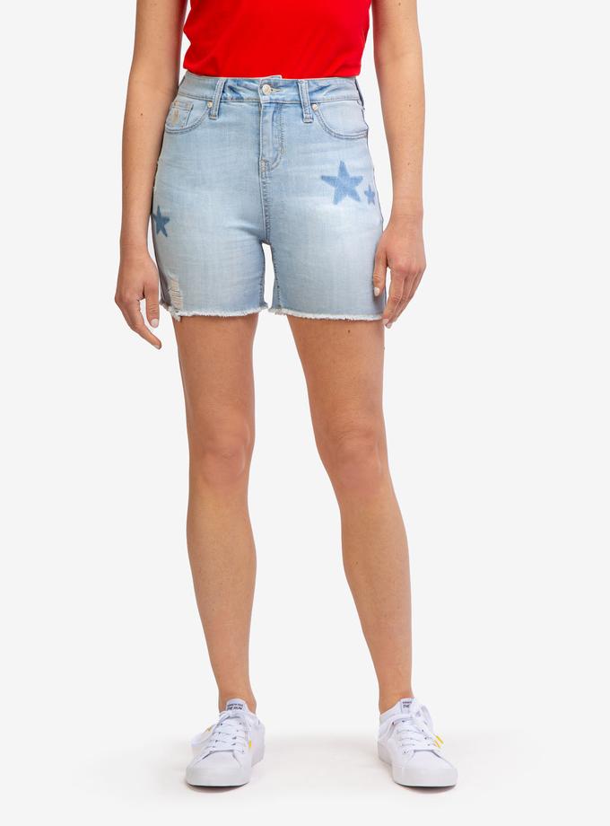 USPA HIGH RISE DESTRUCTED STAR DENIM SHORTS Best Seller