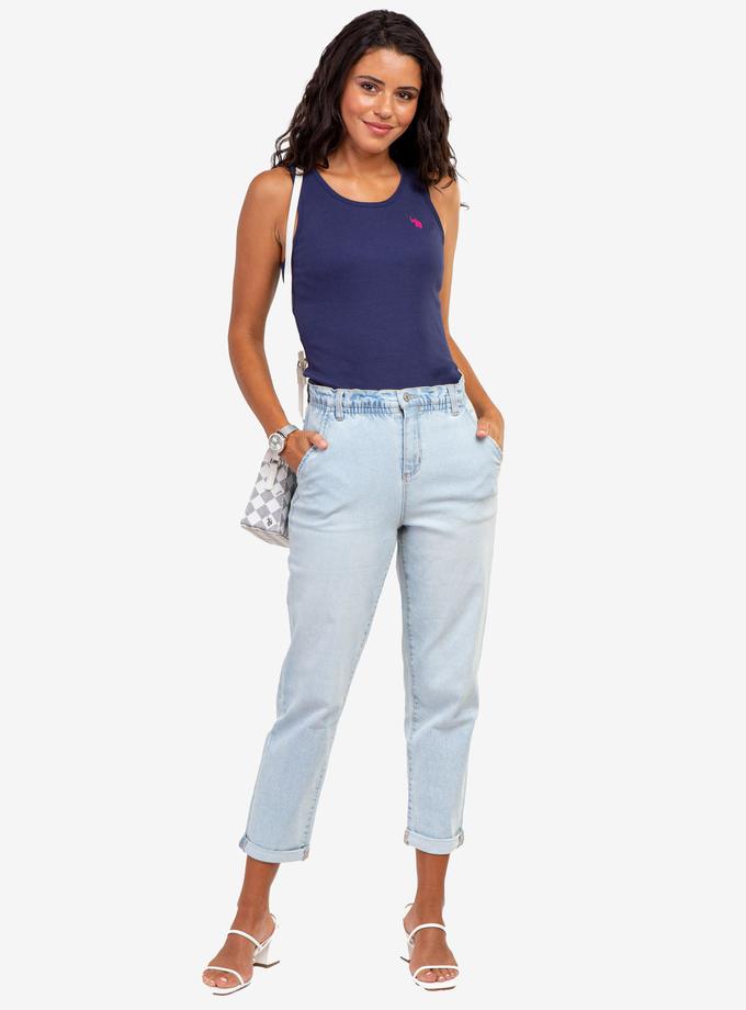 USPA HIGH RISE PAPERBAG CROPPED JEANS On Sale