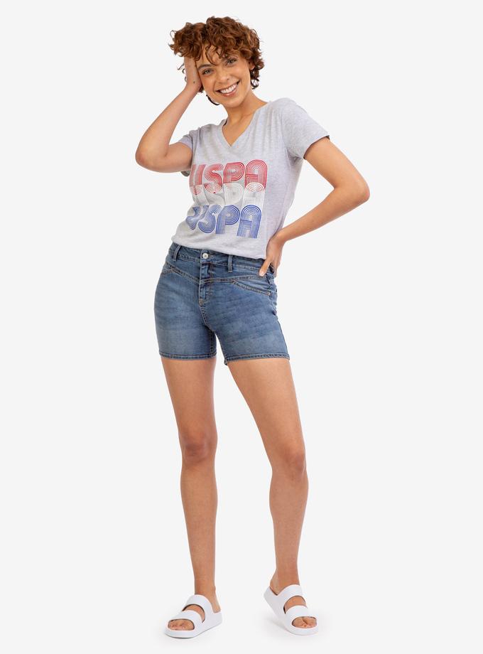 USPA HIGH RISE VINTAGE YOKE DENIM SHORTS High Quality