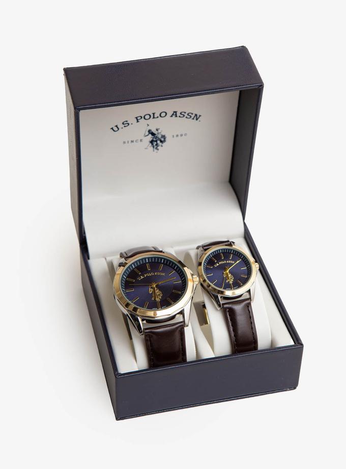 USPA HIS AND HERS BLUE DIAL STRAP WATCH SET Best Buy