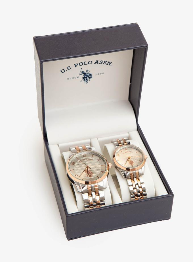 USPA HIS AND HERS CLASSIC LINK STRAP WATCH SET New Arrival