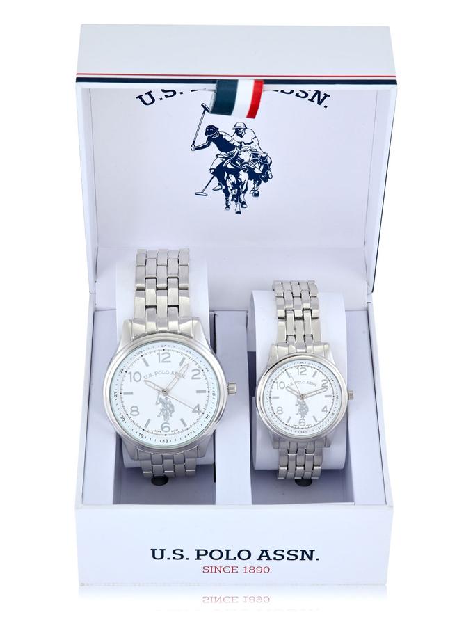 USPA HIS AND HERS CLASSIC LINK WATCH SET High Quality