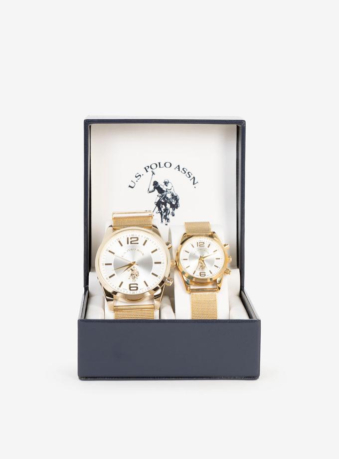 USPA HIS AND HERS GOLD MESH STRAP WATCH SET Best Buy