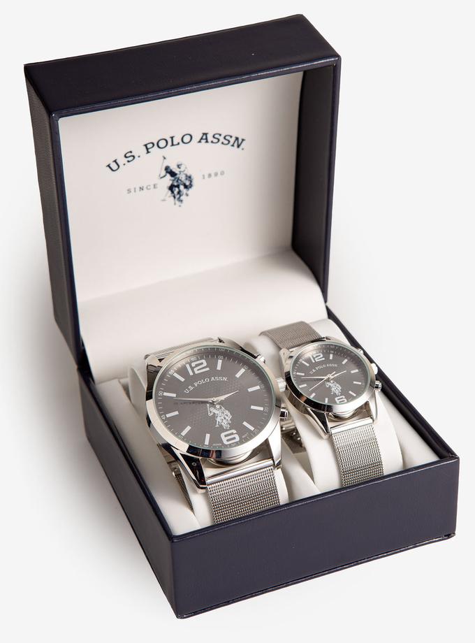 USPA HIS AND HERS MESH STRAP WATCH SET Free shipping