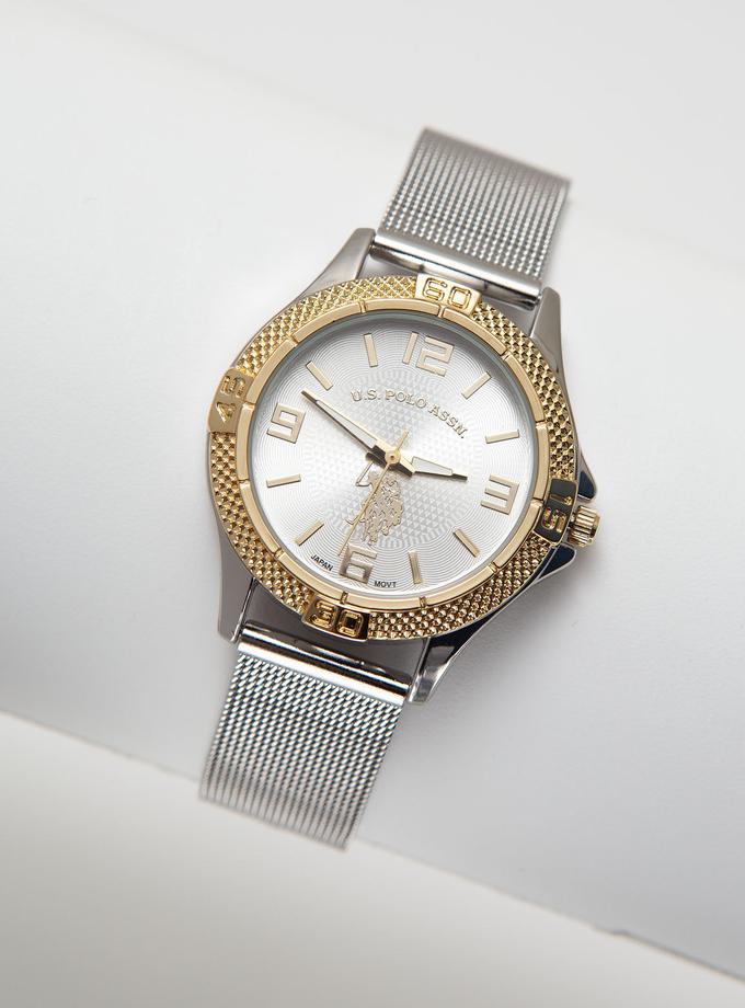 USPA His and Hers Silvertone Mesh Watch Set New Arrival