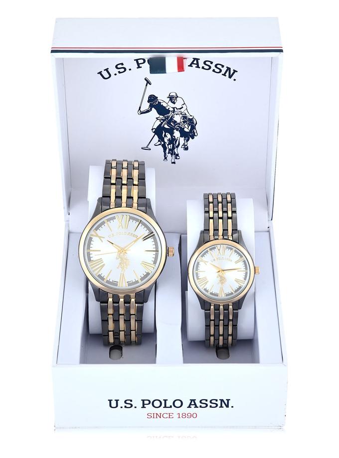 USPA HIS AND HERS TWO TONE WATCH SET New Arrival