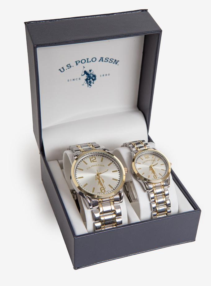 USPA HIS AND HERS TWO TONE WATCH SET Same Day Delivery