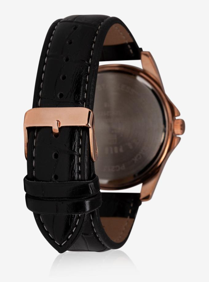 USPA HIS & HERS ROSE GOLD FAUX CROC STRAP WATCH SET On Sale