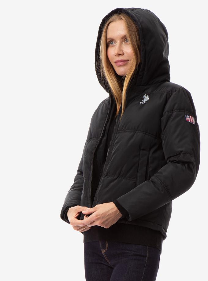 USPA HOODED PUFFER COAT For Sale