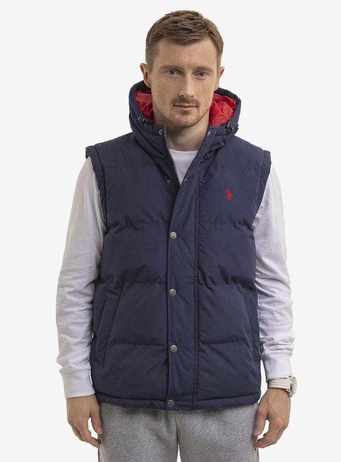 USPA HOODED PUFFER VEST For Sale