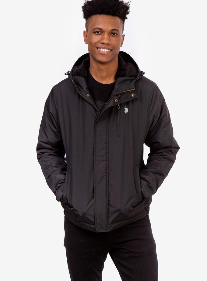 USPA HOODED WINDBREAKER WITH SHERPA Best Price