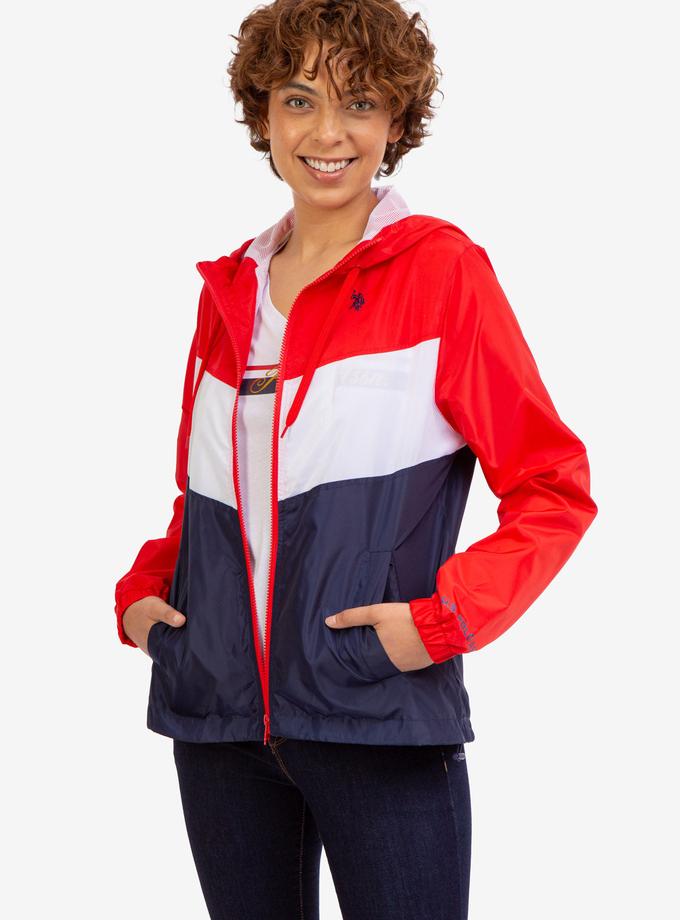 USPA HOODED ZIP FRONT CHEVRON WINDBREAKER For Sale