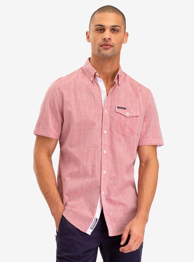 USPA HORIZONTAL STRIPE DOBBY SHORT SLEEVE SHIRT For Sale