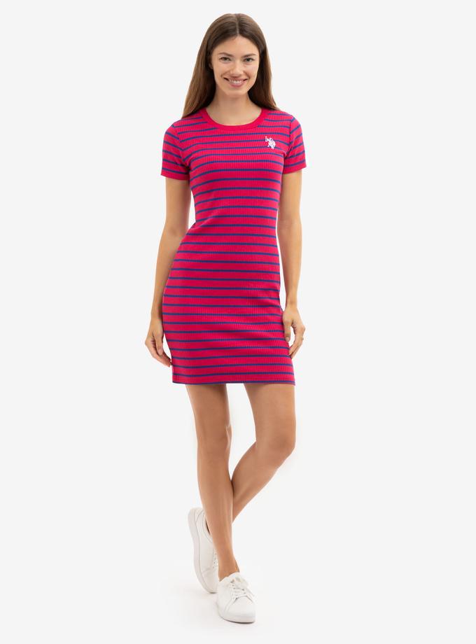 USPA HORIZONTAL STRIPE SHORT SLEEVE DRESS On Sale