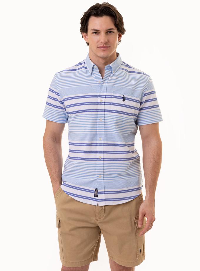 USPA HORIZONTAL STRIPE SHORT SLEEVE OXFORD SHIRT Best Buy