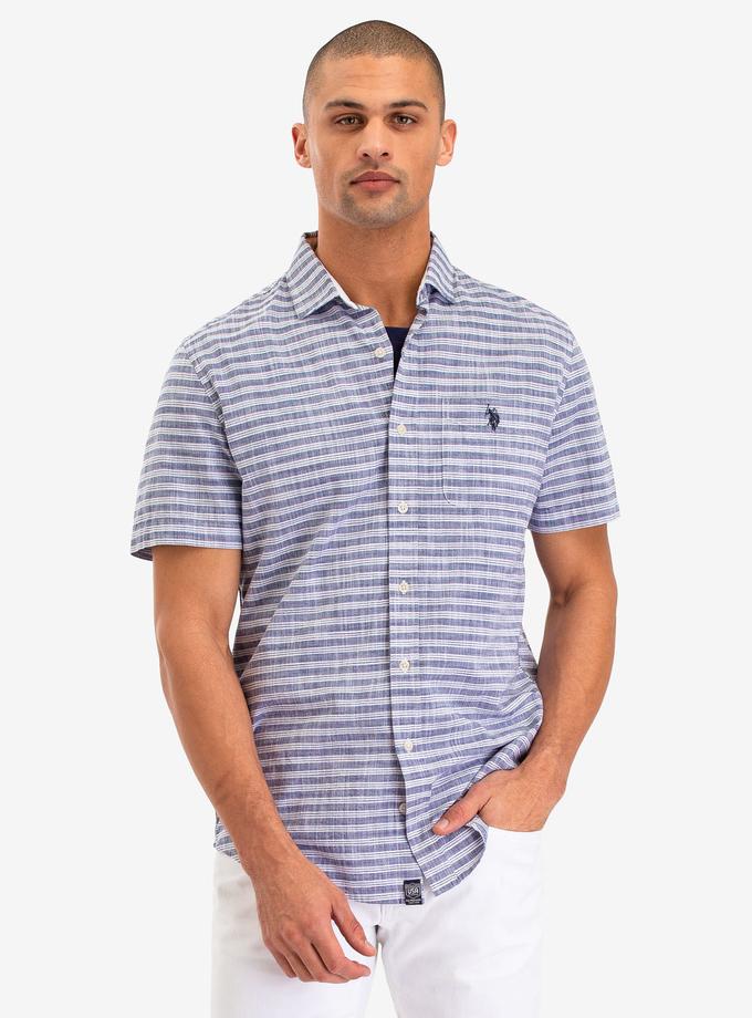 USPA HORIZONTAL STRIPE SHORT SLEEVE SHIRT Same Day Delivery