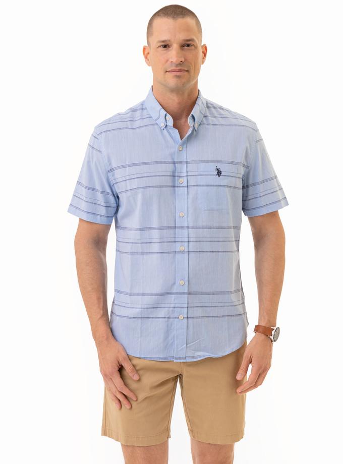 USPA HORIZONTAL STRIPE SHORT SLEEVE WOVEN SHIRT Best Buy