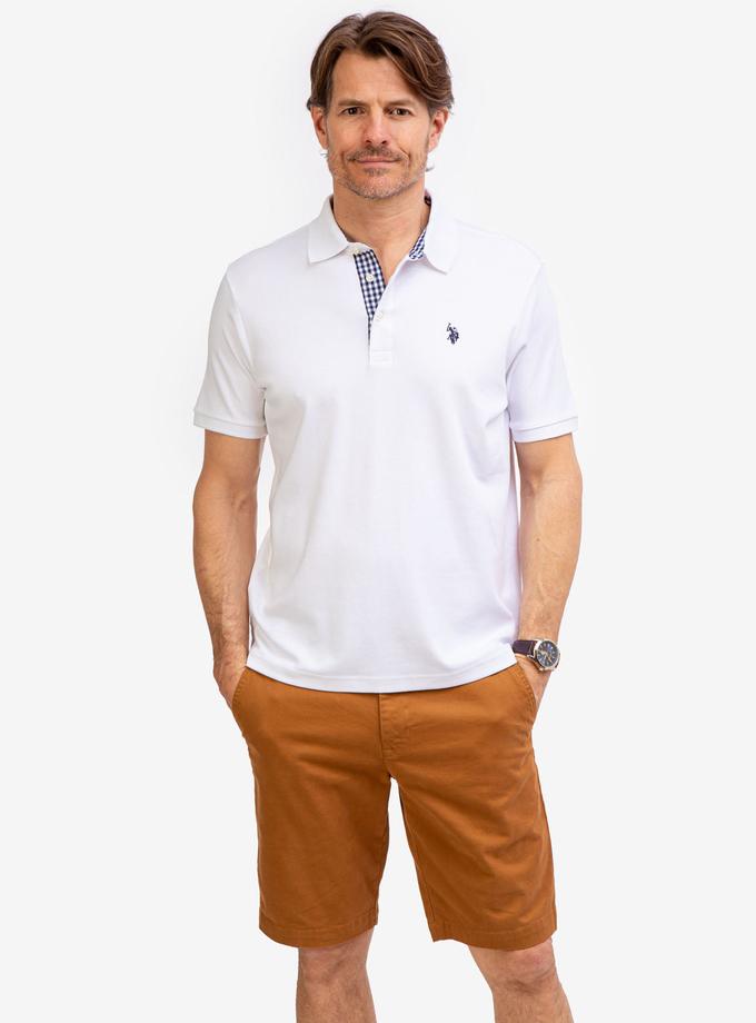 USPA INTERLOCK GINGHAM TRIM POLO SHIRT New Arrival