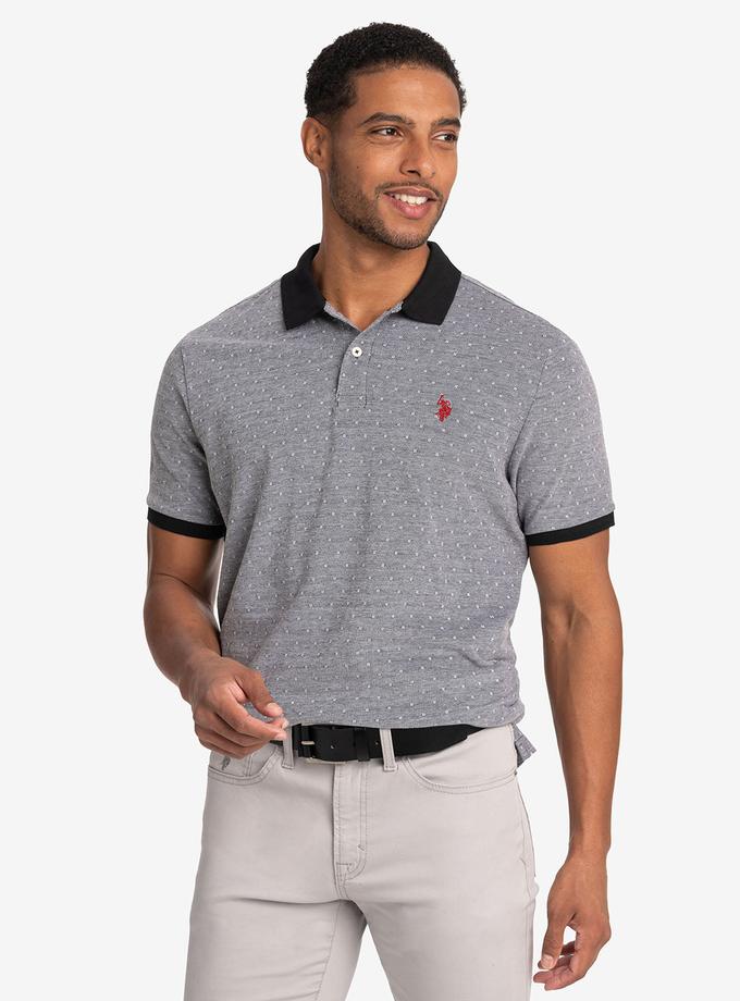 USPA JACQUARD BIRDSEYE PIQUE POLO SHIRT For Sale