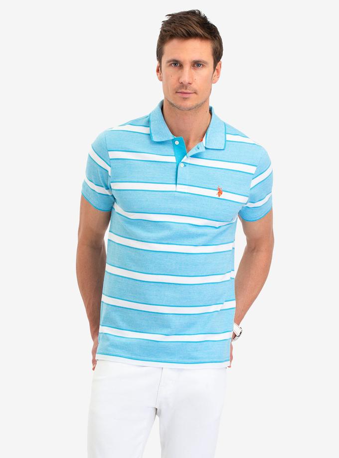 USPA JACQUARD JERSEY STRIPE POLO SHIRT Best Seller