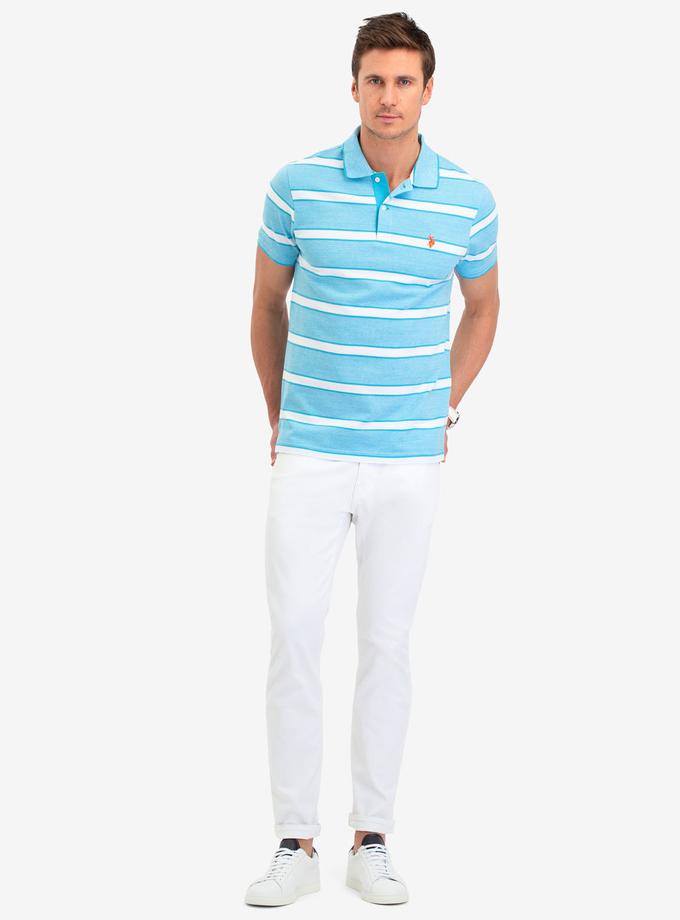 USPA JACQUARD JERSEY STRIPE POLO SHIRT Best Seller