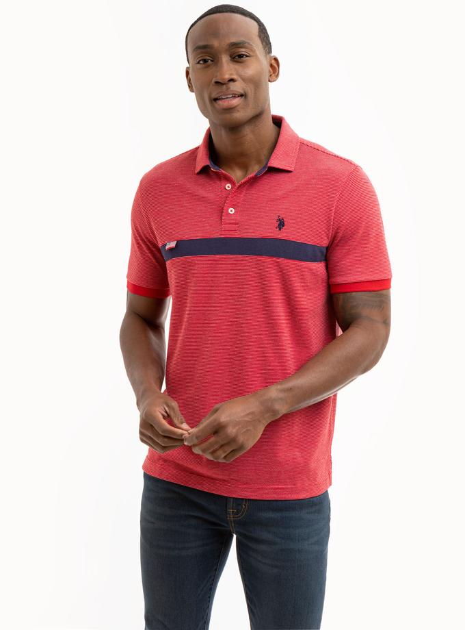 USPA JACQUARD PIQUE PIECED POLO SHIRT Best Price