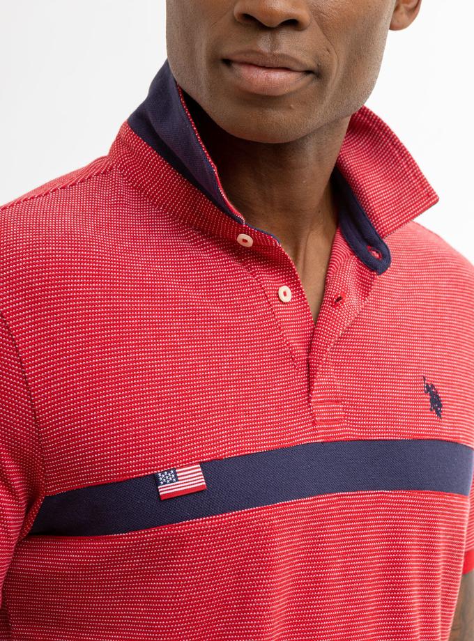 USPA JACQUARD PIQUE PIECED POLO SHIRT Best Price