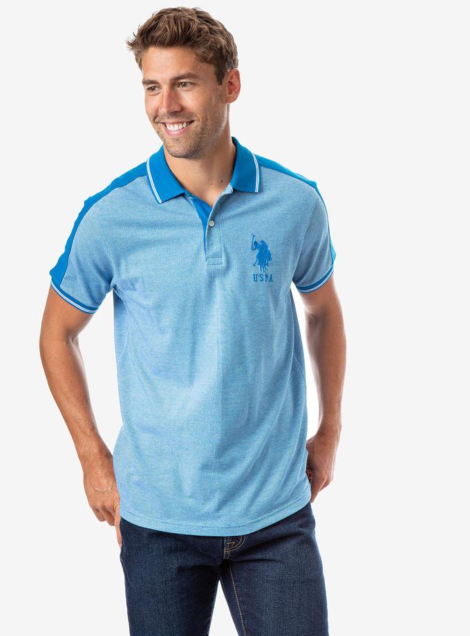 USPA JACQUARD SHOULDER STRIPE POLO SHIRT Best Buy