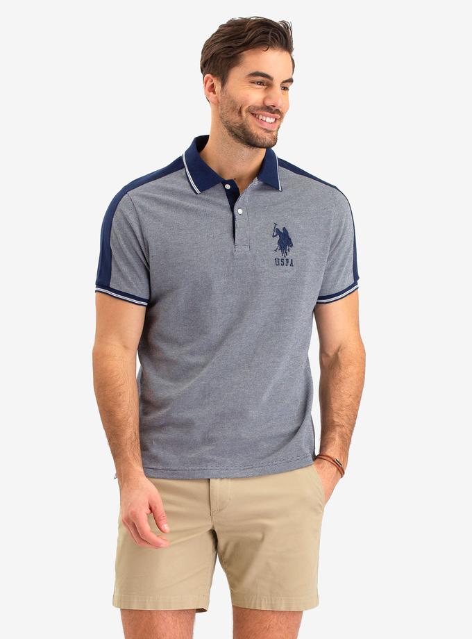 USPA JACQUARD SHOULDER STRIPE POLO SHIRT For Sale