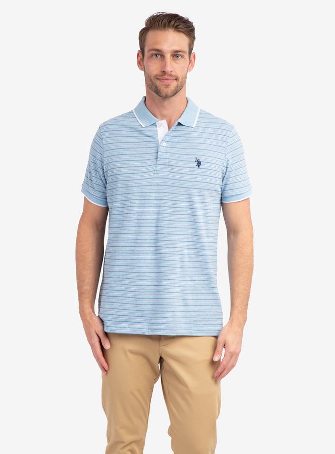 USPA JACQUARD STRIPE JERSEY POLO SHIRT High Quality