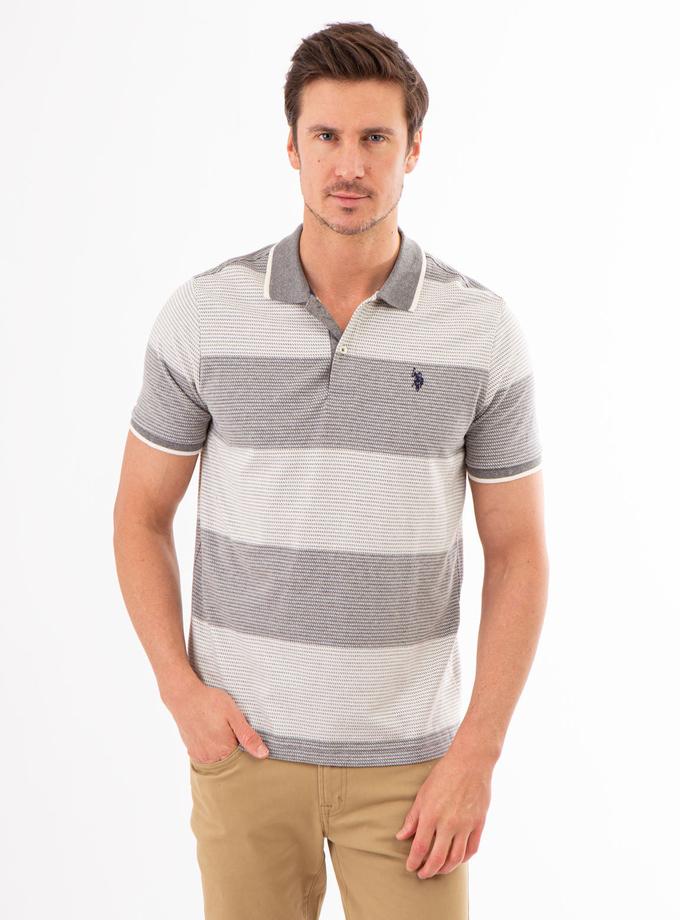 USPA JACQUARD STRIPED JERSEY POLO SHIRT Free shipping