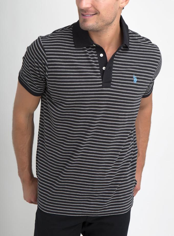 USPA JACQUARD STRIPED POLO SHIRT On Sale