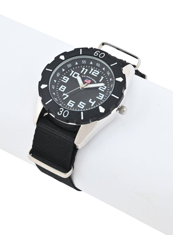 USPA JUNIOR BLACK NYLON STRAP WATCH Free shipping